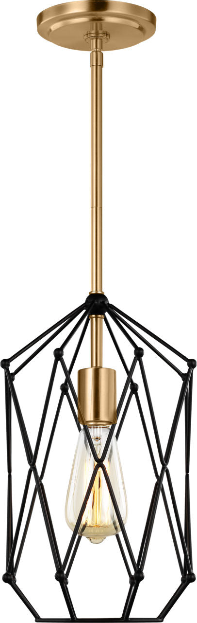 Zarra Small One Light Lantern Satin Brass Bulbs Included