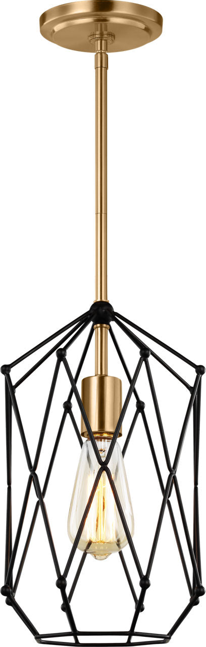Zarra Small One Light Lantern Satin Brass