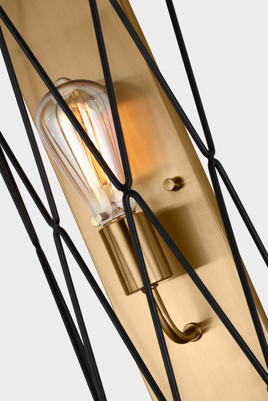 Zarra One Light Wall / Bath Sconce Satin Brass Bulbs Included