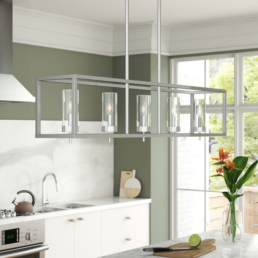 Zire Five Light Linear Pendant | Chrome