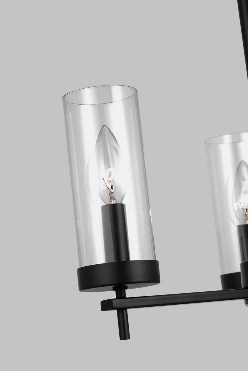 Zire Three Light Chandelier | Midnight Black
