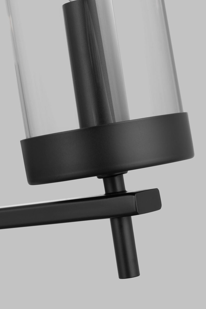 Zire Three Light Chandelier | Midnight Black