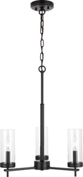 Zire Three Light Chandelier | Midnight Black