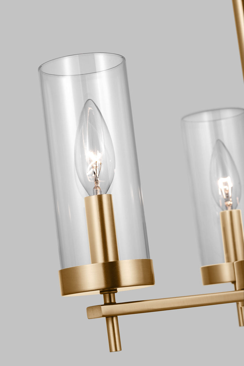 Zire Three Light Chandelier | Pewter Bronze Bulbs Included
