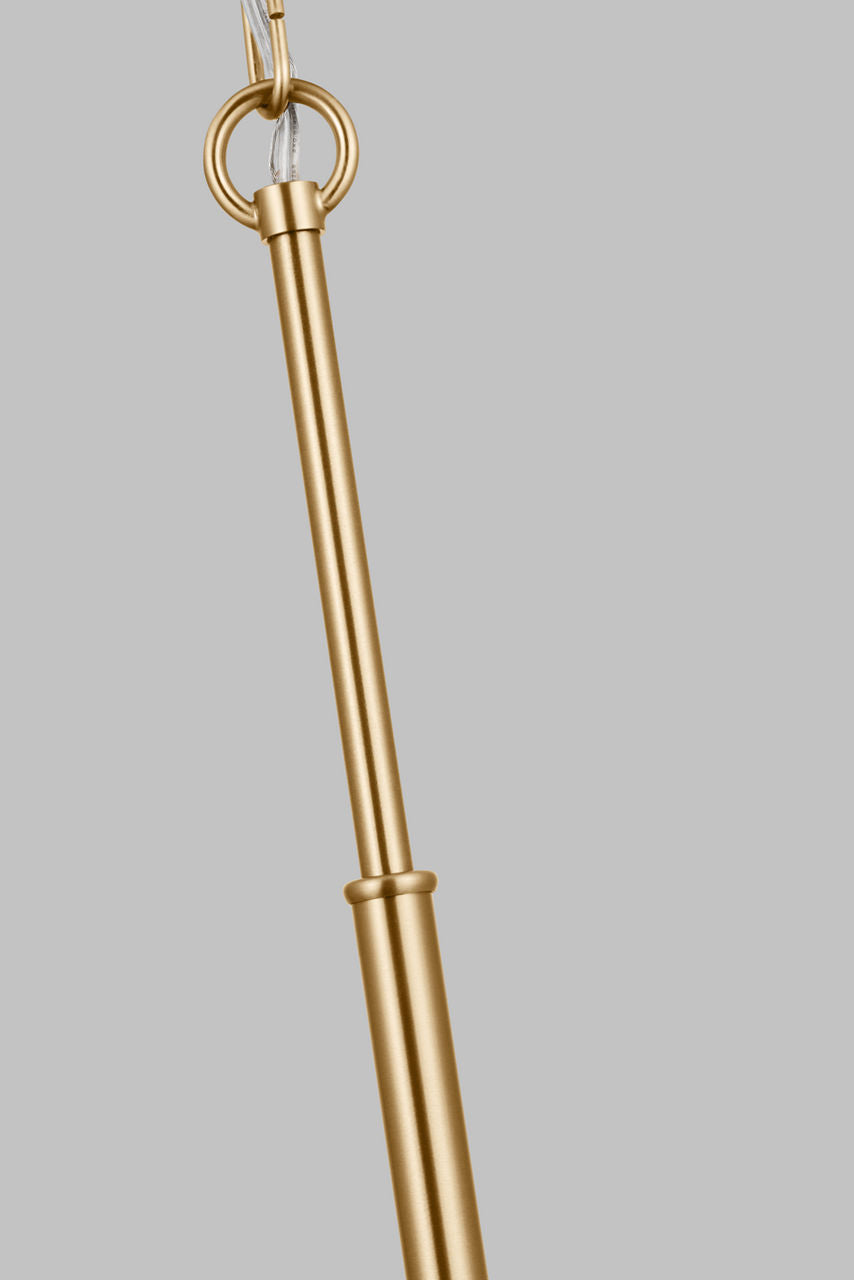 Zire Three Light Chandelier | Satin Brass Bulbs Included
