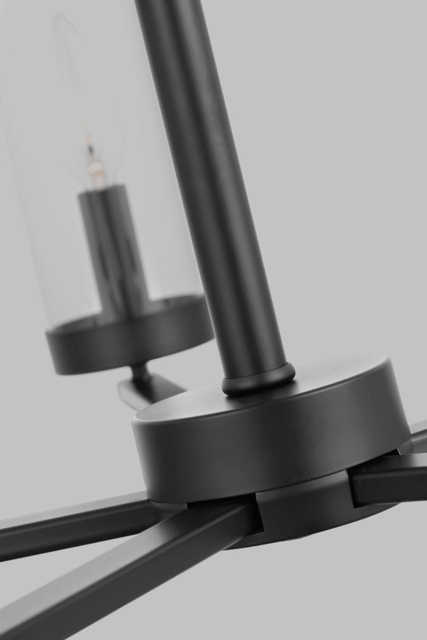 Zire Five Light Chandelier | Midnight Black Bulbs Included