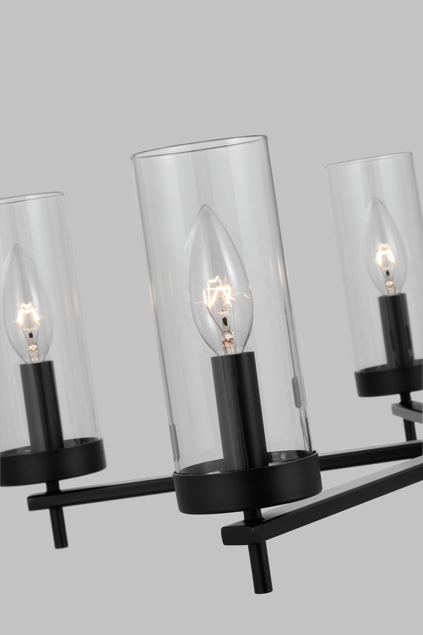 Zire Five Light Chandelier | Midnight Black