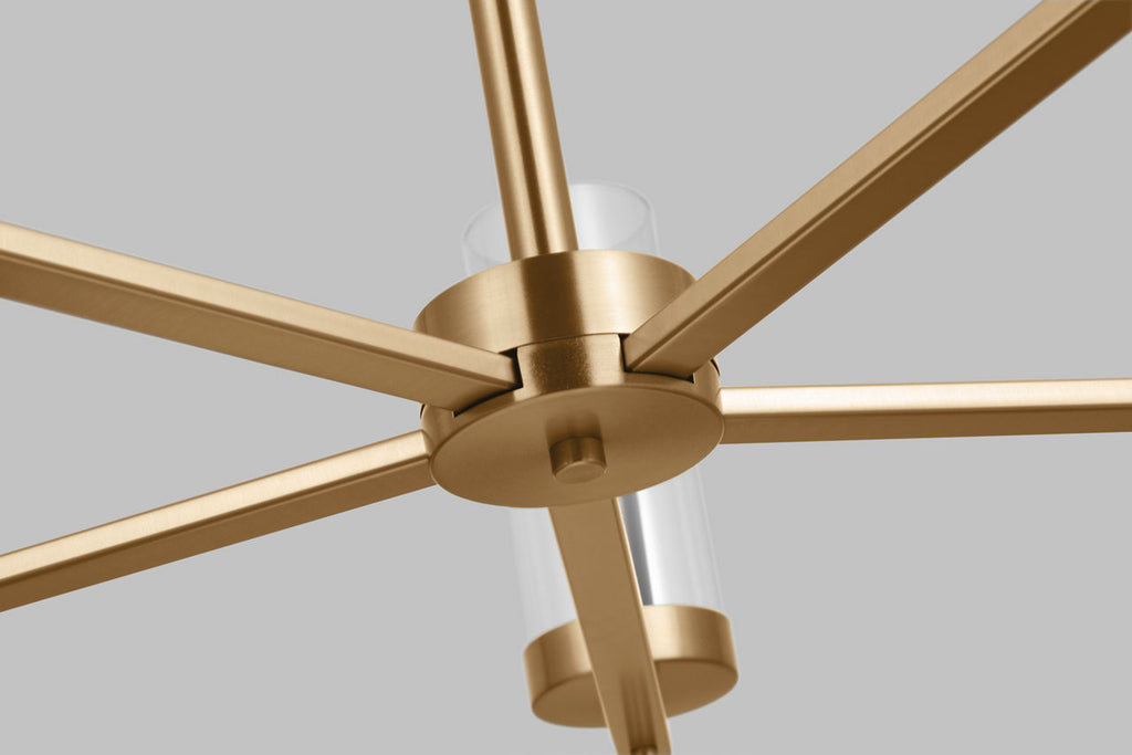 Zire Five Light Chandelier | Satin Brass Bulbs Included