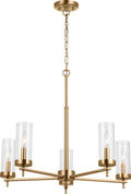 Zire Five Light Chandelier | Satin Brass
