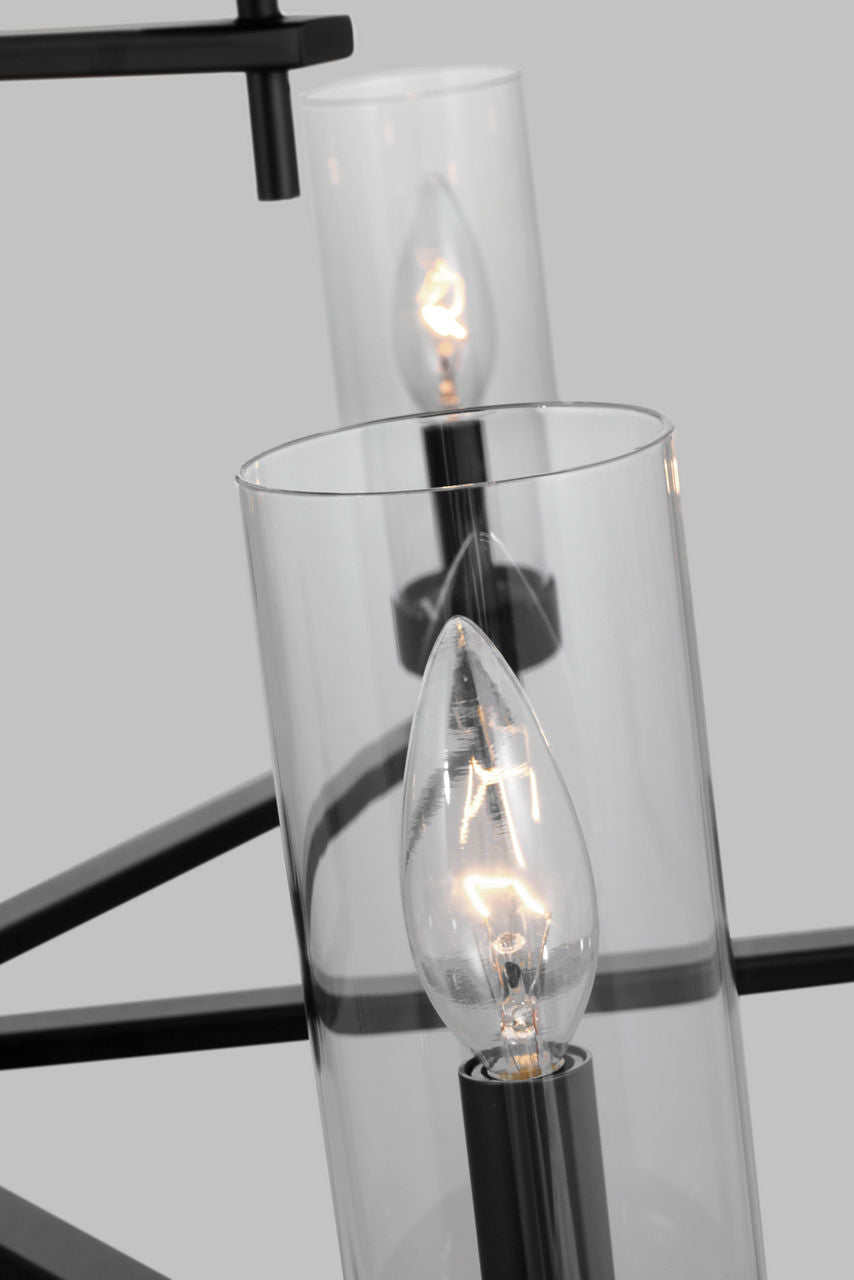 Zire Nine Light Chandelier | Midnight Black