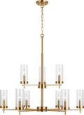 Zire Nine Light Chandelier | Chrome Bulbs Included