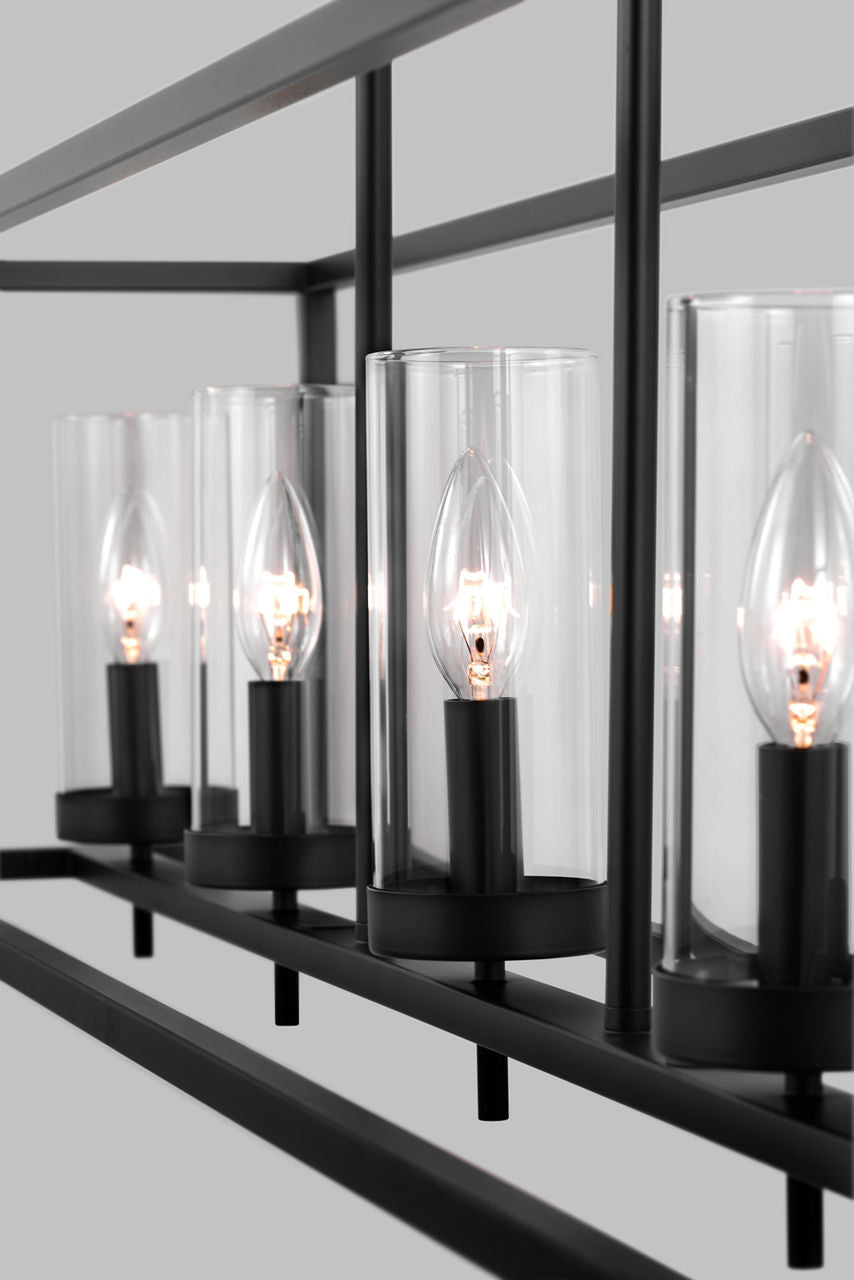 Zire Five Light Linear Pendant | Midnight Black