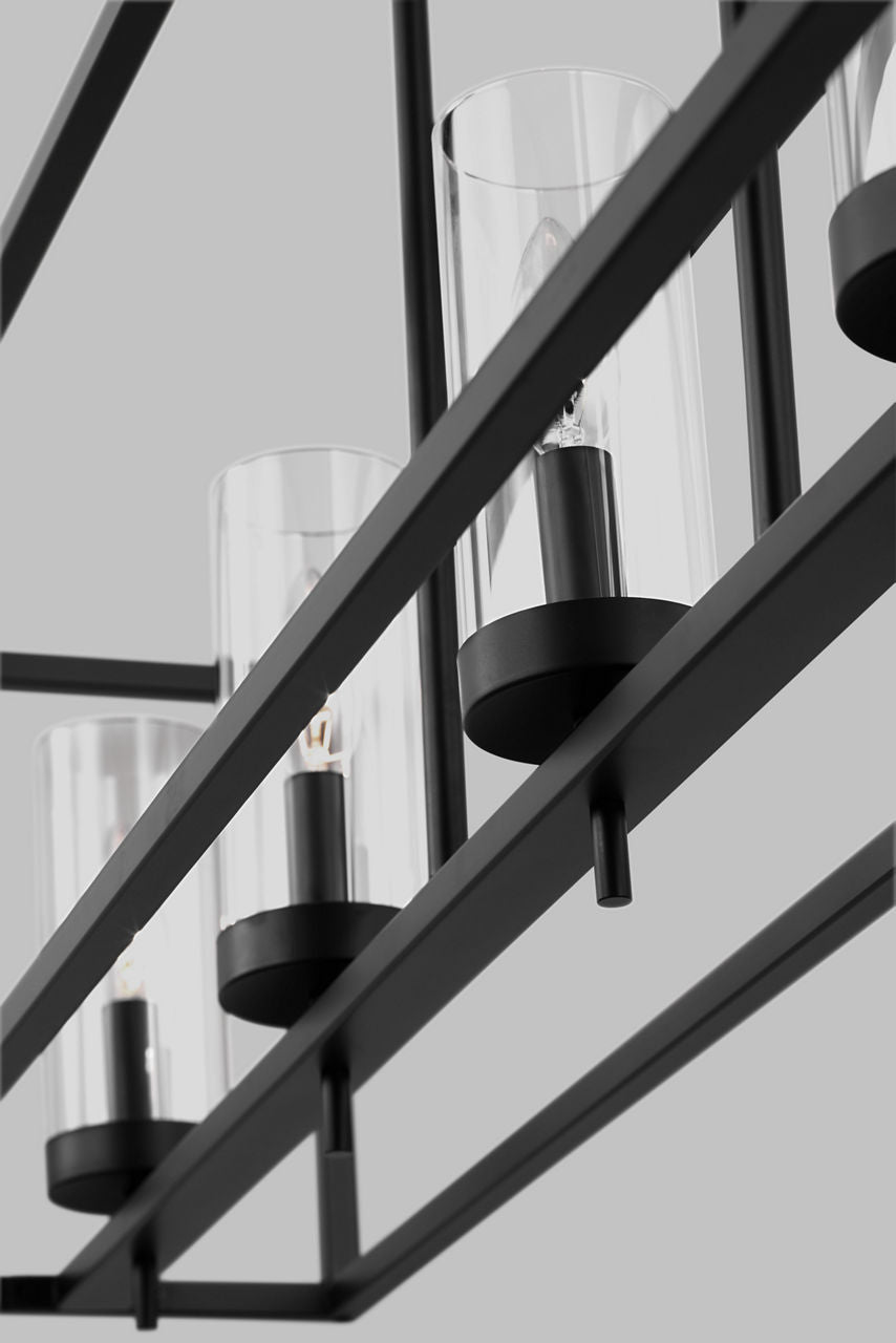 Zire Five Light Linear Pendant | Midnight Black