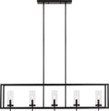 Zire Five Light Linear Pendant | Midnight Black