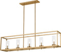 Zire Five Light Linear Pendant | Satin Brass Bulbs Included