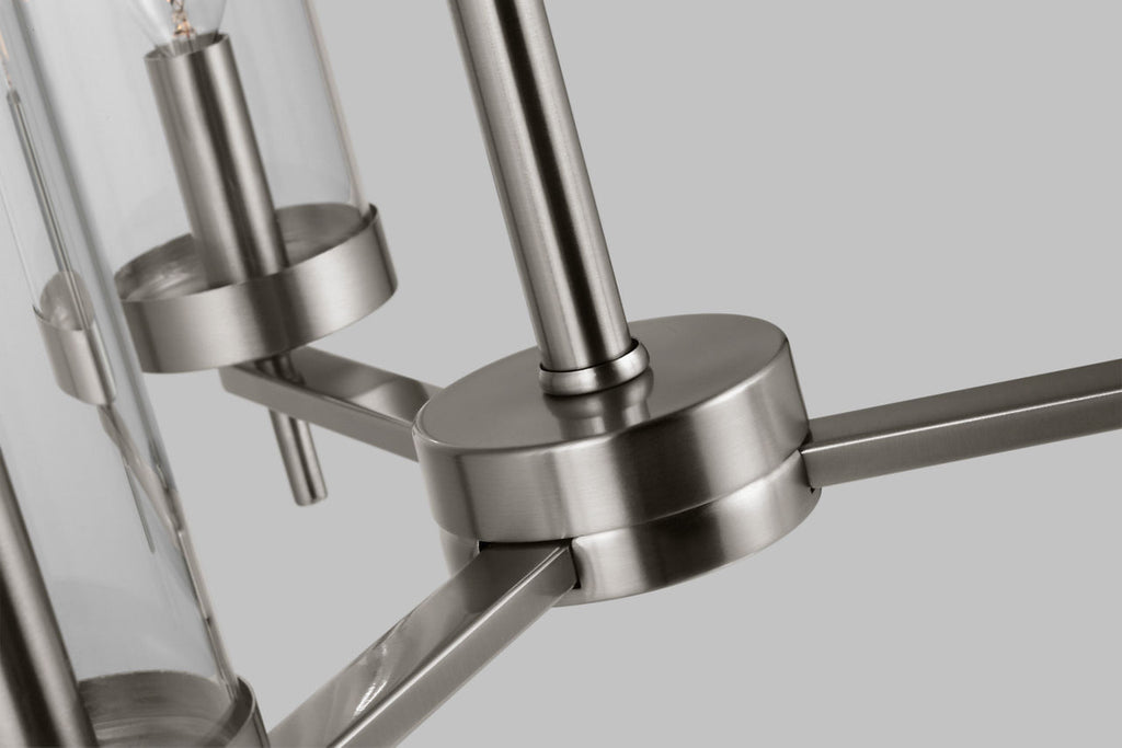 Zire Three Light Chandelier | Brushed Nickel