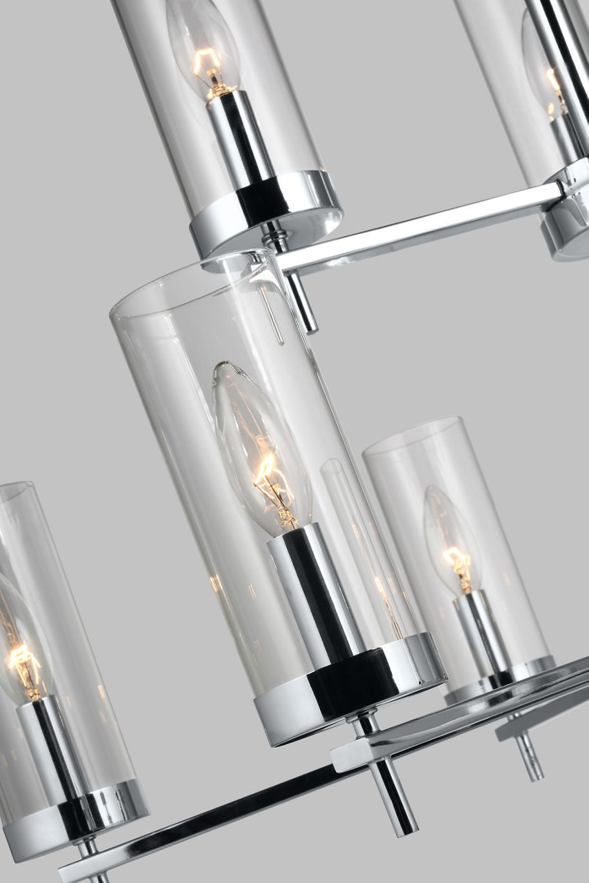 Zire Nine Light Chandelier | Chrome