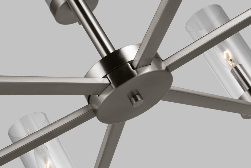 Zire Nine Light Chandelier | Brushed Nickel