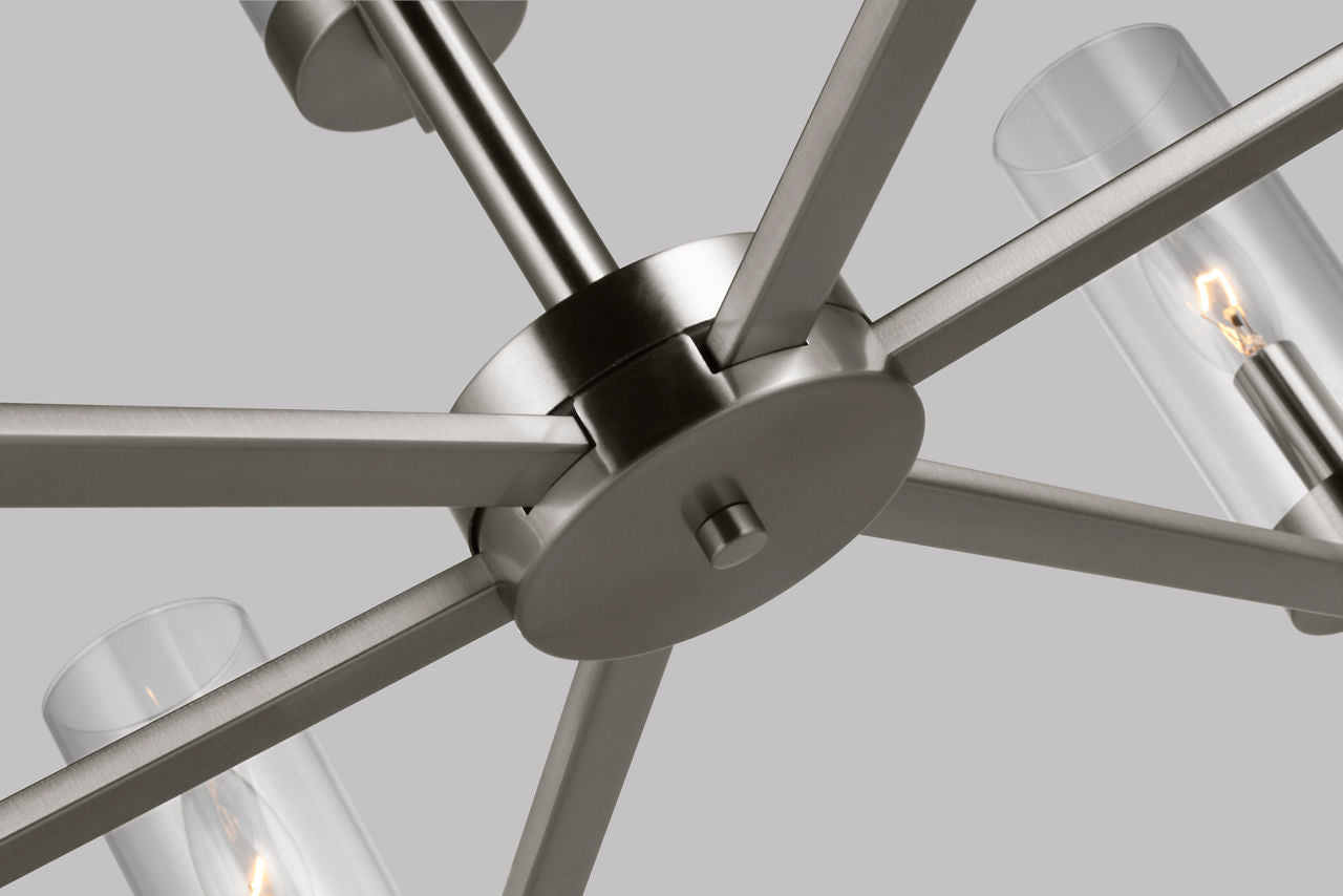 Zire Nine Light Chandelier | Brushed Nickel
