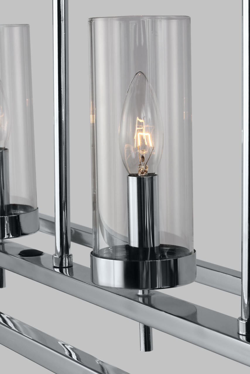 Zire Five Light Linear Pendant | Chrome