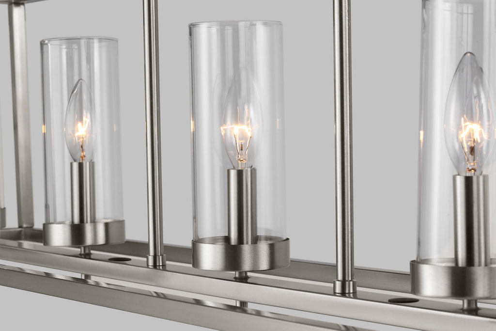 Zire Five Light Linear Pendant | Brushed Nickel