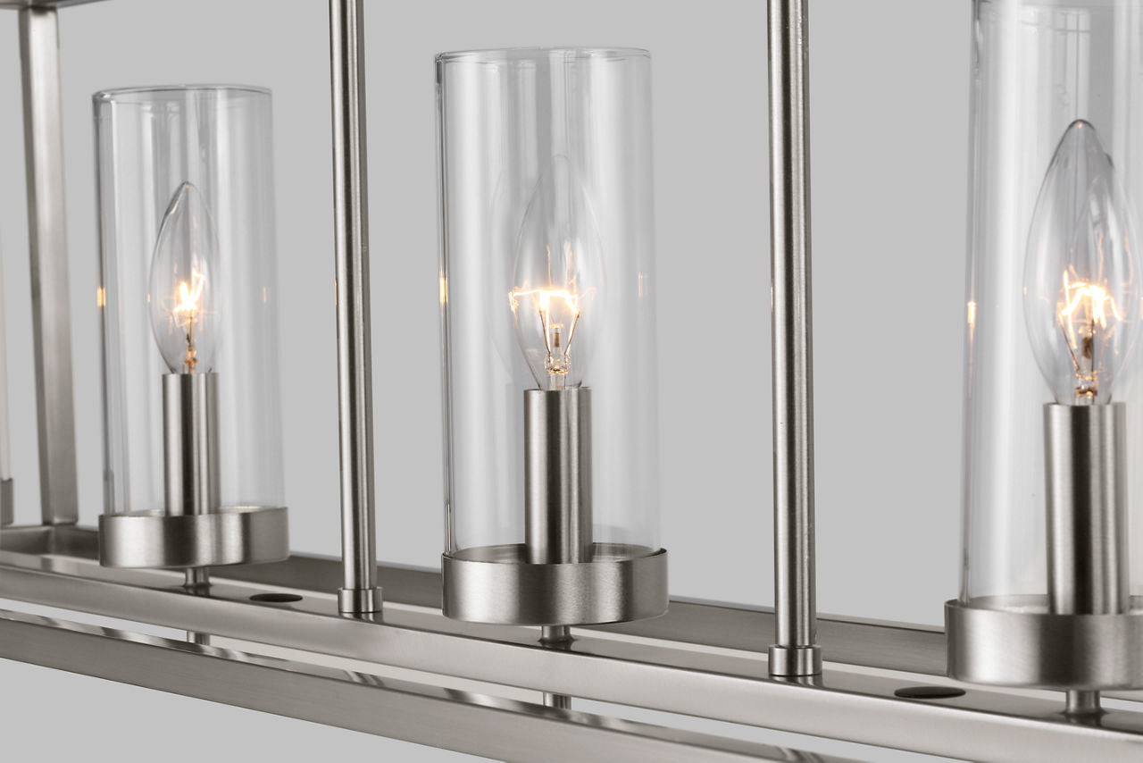 Zire Five Light Linear Pendant | Brushed Nickel