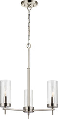 Zire Three Light Chandelier | Brushed Nickel