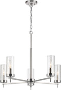Zire Five Light Chandelier | Chrome Bulbs Included