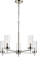 Zire Five Light Chandelier | Brushed Nickel Bulbs Included