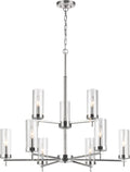 Zire Nine Light Chandelier | Chrome