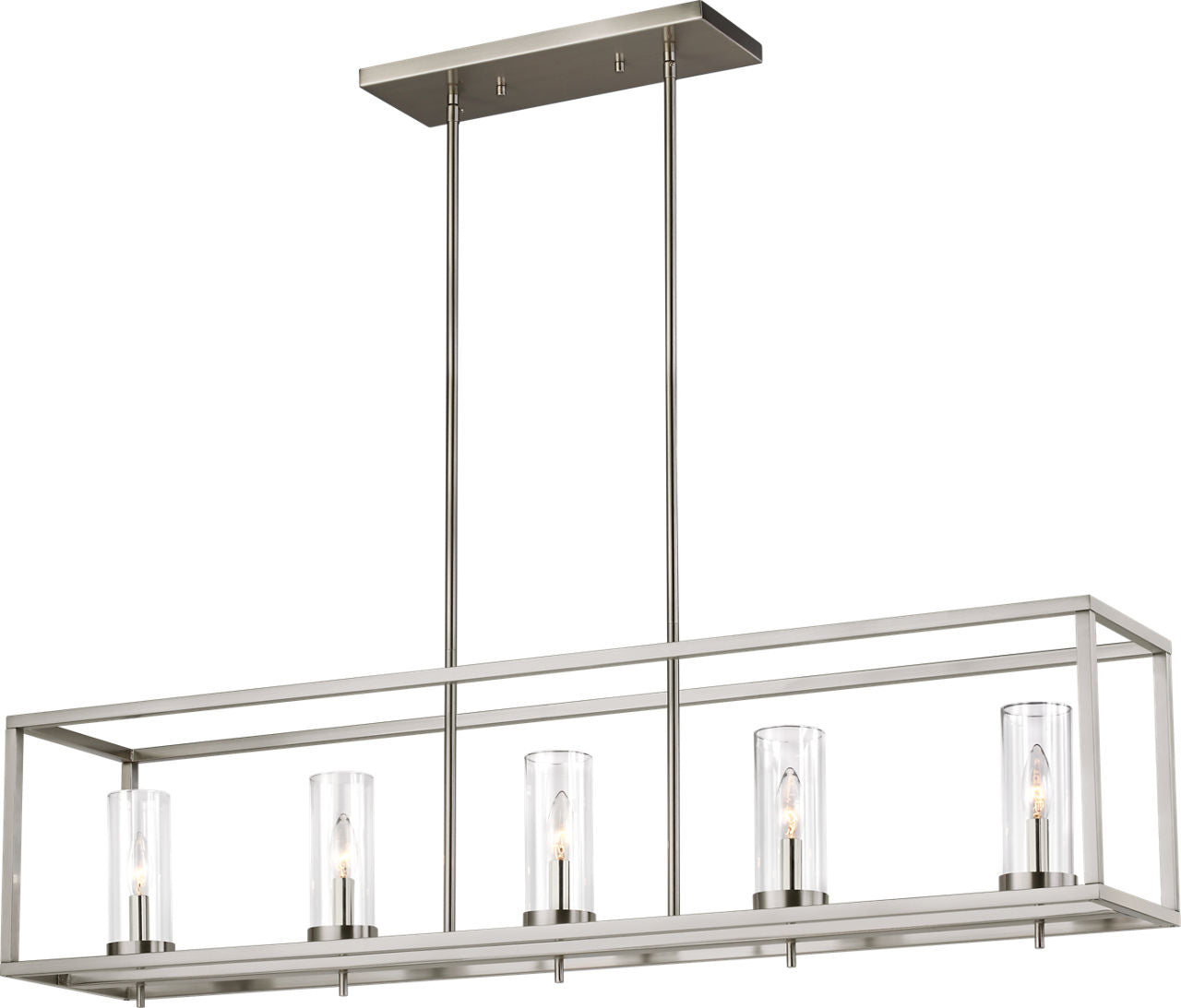 Zire Five Light Linear Pendant | Brushed Nickel