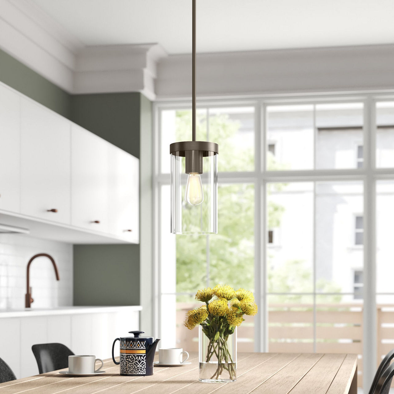 Zire One Light Pendant | Pewter Bronze