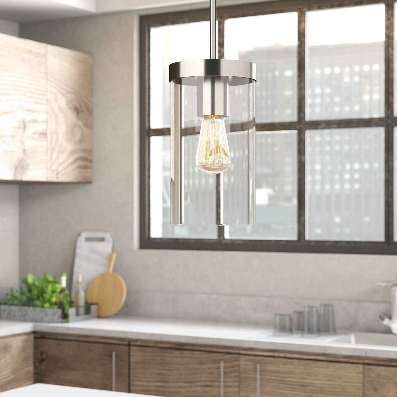 Zire One Light Pendant | Brushed Nickel