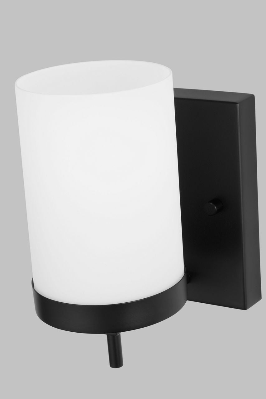 Zire One Light Wall / Bath Sconce | Midnight Black Bulbs Included
