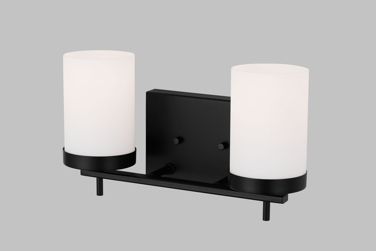 Zire Two Light Bath Midnight Black Bulbs Included