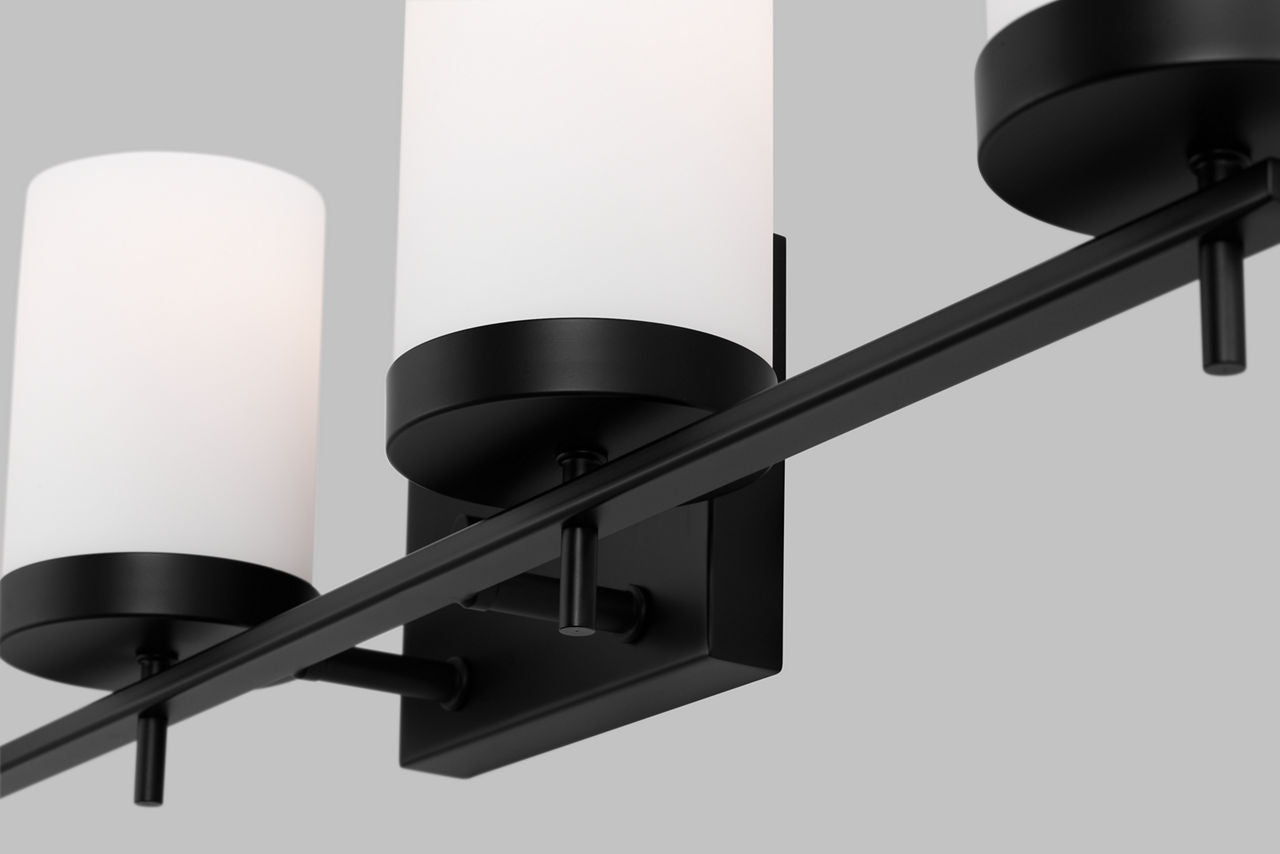 Zire Four Light Bath Midnight Black Bulbs Included