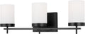 Zire Three Light Bath Midnight Black Bulbs Included