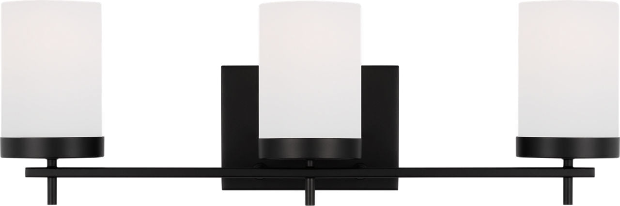 Zire Three Light Bath Midnight Black Bulbs Included