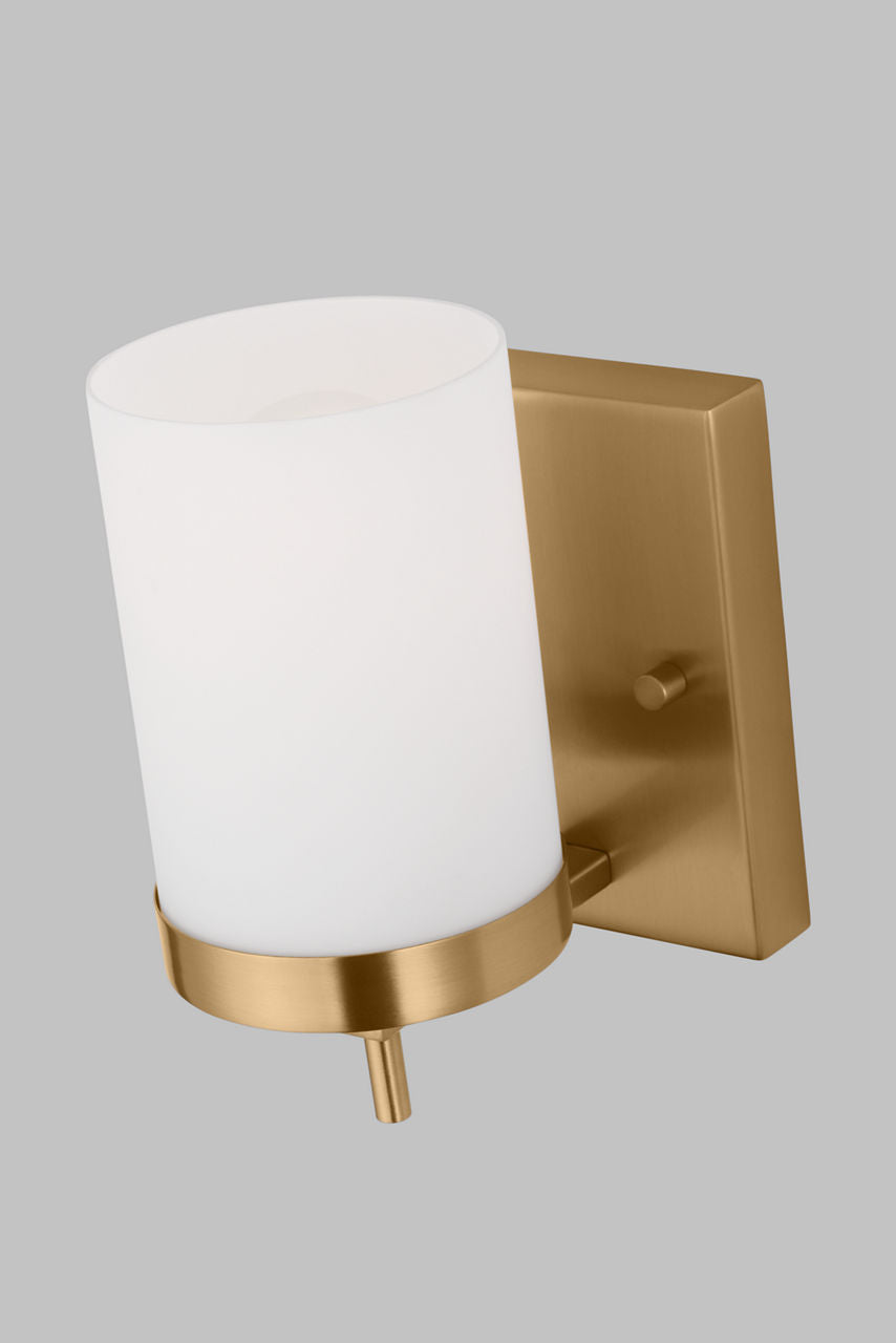 Zire One Light Wall / Bath Sconce | Satin Brass Bulbs Included
