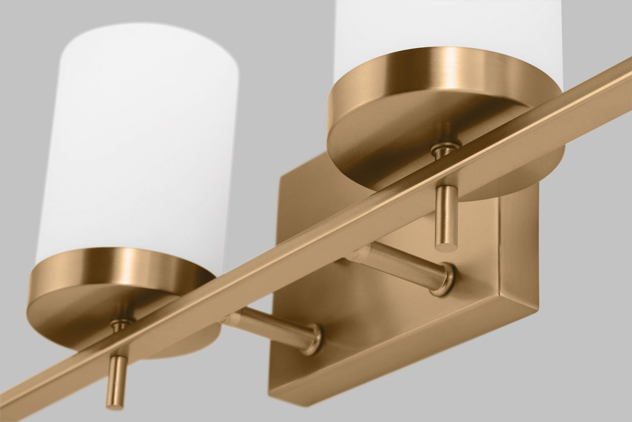 Zire Four Light Bath Satin Brass Bulbs Included