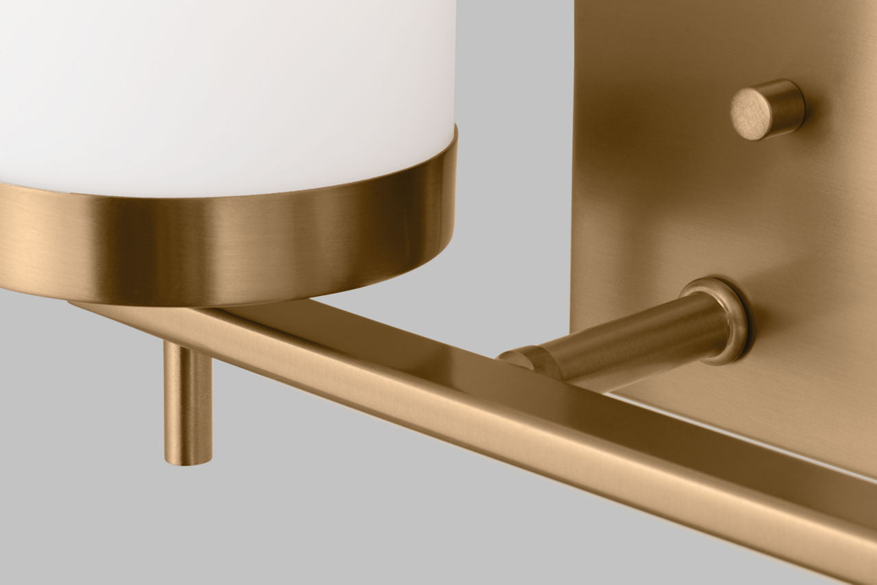 Zire Two Light Bath Satin Brass Bulbs Included