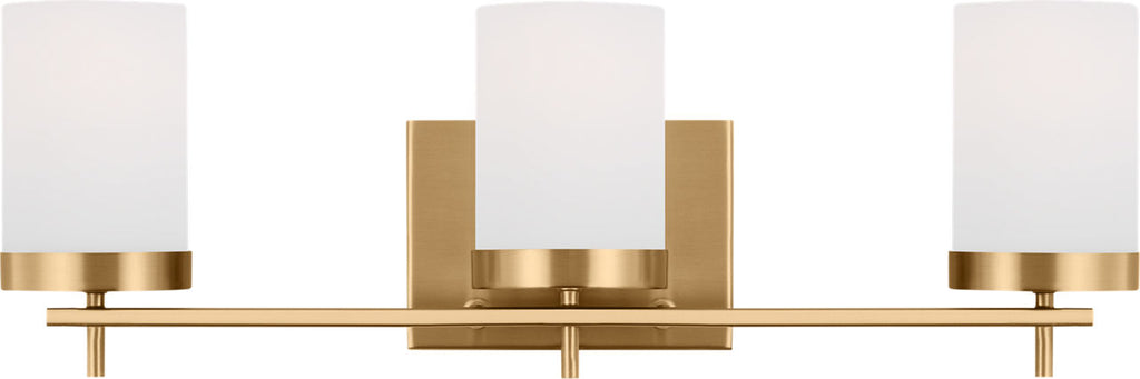 Zire Three Light Bath Satin Brass Bulbs Included