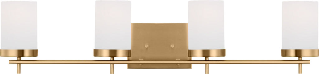 Zire Four Light Bath Satin Brass Bulbs Included