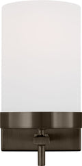 Zire One Light Wall / Bath Sconce | Pewter Bronze Bulbs Included