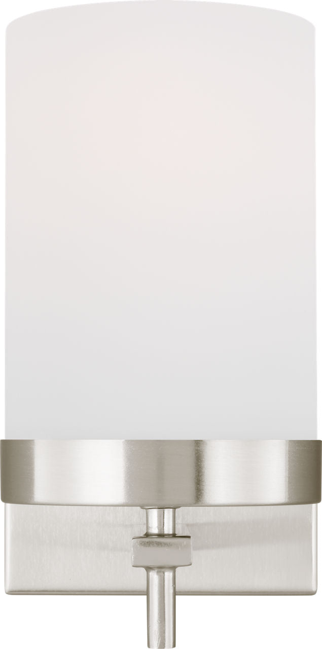 Zire One Light Wall / Bath Sconce | Brushed Nickel Bulbs Included