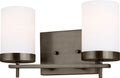 Zire Two Light Bath Pewter Bronze Bulbs Included