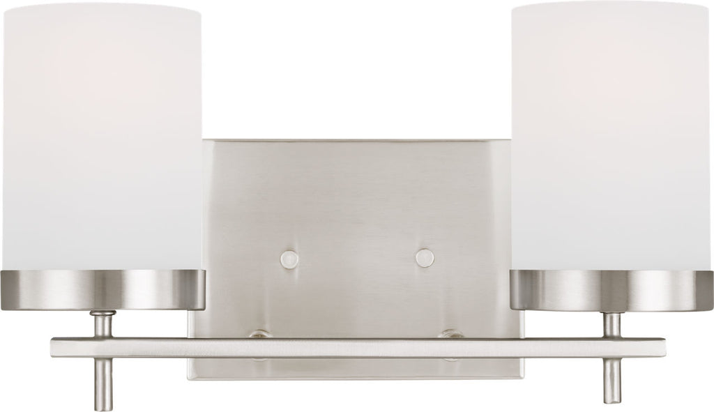 Zire Two Light Bath Brushed Nickel Bulbs Included