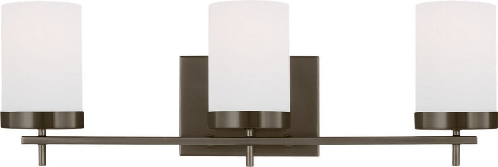 Zire Three Light Bath Pewter Bronze Bulbs Included
