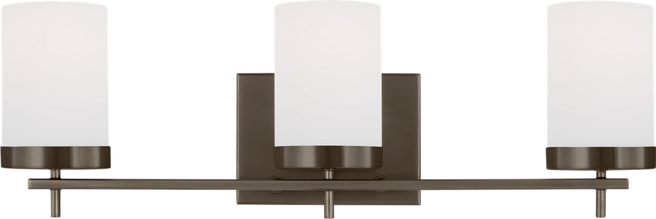 Zire Three Light Bath Pewter Bronze Bulbs Included