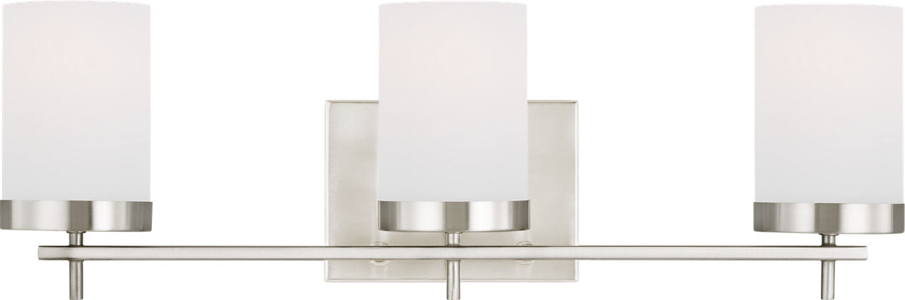 Zire Three Light Bath Brushed Nickel Bulbs Included
